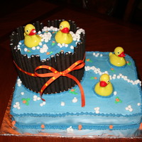 Rub-A-Dub-Dub Ducks In A Tub! This is my first attempt at a "decorated" cake. It was the first time I made EVERYTHNG from scratch! This was for my first grand-...