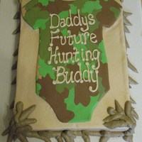 Camo Baby Shower Cake And Cupcakes The cake and cupcakes are both marbled cake. I used Dark Chocolate Fudge and Yellow. Coloring the yellow leaf green and Juniper green and...