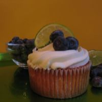 Thrill Me! This is my Blueberry Lime Cupcake. The buttercream is my signature scratch recipe and the cake is Lime.