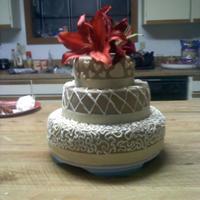 Cream Colored Wedding Cake red velvet wedding cake :)