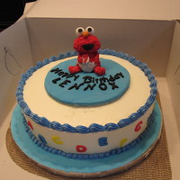 Elmo Galore Elmo themed birthday cake for a little sweet boy celebrating his first birthday. 10in cake filled with strawberry jam & buttercream...