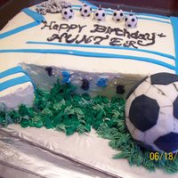Soccer Theme Birthday Cake Soccer themed birthday cake for my nephew turning 5yrs old. I had alot of fun making this cake and learning as I went along...lol"