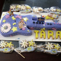 Hanna Montana Guitar "Birthday Cake for 9yr old. Loves Hanna Montana, so decided to make it in the shape of an electric guitar. Chocolate moist cake,...