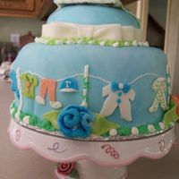 Baby Wash I made this for my daughter's sister-in-law's shower. It was a blue & white checkerboard cake, covered in marbled fondant,...
