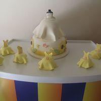 Bridal Shower Cake- Bridal Dress And Miniature Bridesmaids I made this cake for my cousin's hint of yellow bridal shower. I was going for the literal meaning of a bridal shower that is, a bride...
