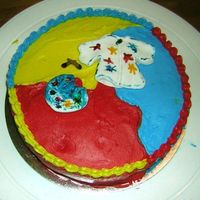 Painting Cake I used some leftover stuff my Mom had to make this design. The paintbrushes, palette and coat are all fondant.