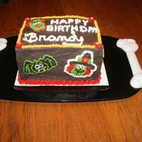 Halloween Birthday Halloween birthday cake. I used cookie cutters to make impressions for filling in to decorate all sides of this cake. I used black coloring...