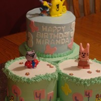 Wow Wow Wubzy This was made for a little girl birthday. Characters are made of fondant. Cake is decorated with buttercream.