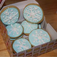 Snowflake Christmas Cookies Sugar cookies made with Royal Icing (RI)