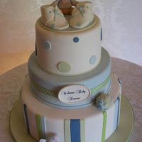 Boy Baby Shower Client wanted a blue/green theme for a boy.That's it, that's all I got to work with so this is what I came up with. All fondant...