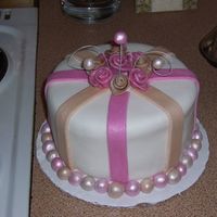 Birthday Cake For My Friend 6 inch round covered in MMF and dusted with pearl dust.