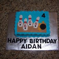 Go Bowling!!!! Made for my son's 4th Birthday. A big thanks to jamiet at Sweet Celebrations for the idea. Buttercream with fondant decorations....