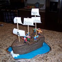 Pirate Ship Made for my son's birthday. Lots of learning from this one. Needed lots of support (the back and front started to collapse). Oh well,...