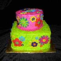 Fun Cake! Designed to match some party gift bags, I had a blast with this one.