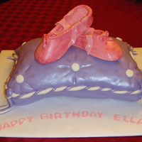 Ballet Shoes This was my first pillow and ballet shoes cake. Pillow corners are a bit rough, but the ballerina was happy!