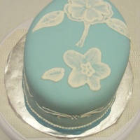 Brush Embroidery Cake Dark Chocolate Mocha cake with Caramel Macchiato coffee buttercream covered in fondant with brush embroidery.