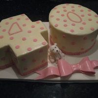 Birthday Cake - 40 Yellow cake filled with chocolate buttercream and covered in buttercream.