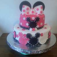 Minnie Mouse Birthday Cake Inspiration from a similar cake here on CC, Strawberry and Chocolate layers alternating, Frosted in *Crusting Buttercream* and covered in...