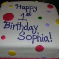 Fondant Polka Dots My first cake covered in fondant....a little bit of cracking; but a lot easier to apply fondant to a real cake instead of styrofoam!