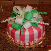 Peppermint Candy Cake Made to look like a peppermint candy, this was for a Christmas Party I went to this weekend. All fondant details with peppermint candies...