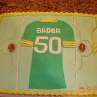 Football Birthday This cake was made for my uncle's 50th birthday. Jersey made from fondant.