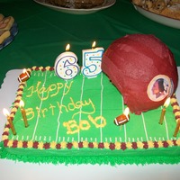 Redskins Football Cake - 2009-11-14 This was for my brother-in-law's birthday. Inspiration from cakes on this site. I took all my supplies down to Georgia to do the cake...