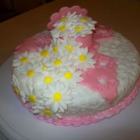 Fondant & Gumpaste Class - 200&#8203;8-01-13 Single-lay&#8203;er Yellow Cake with Fondant Accents and Icing Shell Trim. Never made the gumpaste pieces for this class. I quickly...