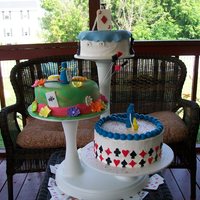 Alice In Wonderland Cake - 2011-06-18 This was a graduation party cake for a coworker's daughter. I got ALL my inspiration from cakes on this site (thank you!). Bottom Tier...