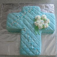 Cross Cake Pound Cake filled with strawberry moouse and MMF