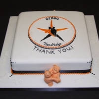 Ceroc Pigs Cake Sponge cake with run out / pastillage plaque, celebrating / commiserating the closure of our Ceroc dance class.