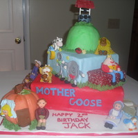 Mother Goose Cake This cake was so much fun to make, but took a really long time with all the figures. All of the birthday boys favorite nursery stories are...