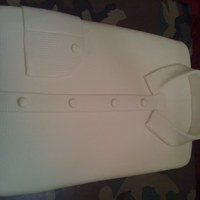 Tux Shirt red velvet cake with cream cheese icing covered with mmf