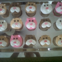 Zhu Zhu Pets Cupcakes For my daughter, no fancy stuff here, just simple buttercream and a spatula. Used mini m&ms for eyes, a jelly bean for the nose and...