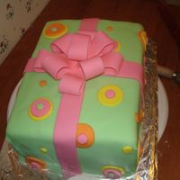 Birthday Present Cake This is the first fondant cake that I ever made. I was quite proud of it. I used the Wilton fondant that you can buy...but tastes bad. I...