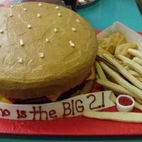 Burger3.jpg I have to say a HUG thanks to jenbenjr! She gave me awesome tips on this cake and made my life SO much easier! The cake is yellow for the &...