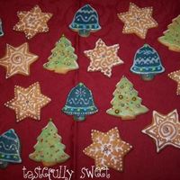Christmas Cookies My first attempt at decorated cookies.