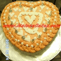 Staff Cake This is a 2 Layer Swiss Chocolate Cake from Scratch with Butter Cream basket Weave and added Chocolate Kisses on the top