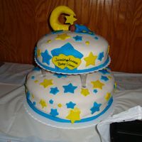 Twinkle Twinkle Yellow cake with caramel filling vanilla frost covered with fondant...Inspired by a cake I saw here