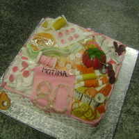 Sewing Basket For my aunt's 80th birthday. Carrot cake with pecan nuts. Basket weave in royal icing.