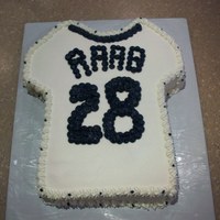 Baseball Jersey Birthday Cake Cutout cake done in bc