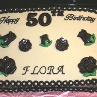 50Th Birthday Cake used candy mold to make flowers