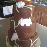 Chocolate Wedding Cake Fondant Gardenias