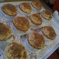 Tiramisu Cupcakes MMMM...Tiramisu Cupcakes..Espresso, Kahlua cake with Marscapone and Kahlua cream, and a BIG sprinkle of chocolate shavings, and cinnamon......