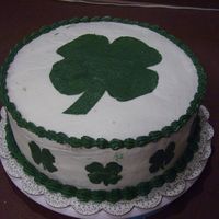 St. Patty Clover Cake This is a chocolate/cinnamon cake with buttercream icing.