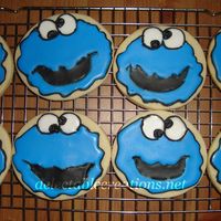Cookie Monster Cookies First attempt at character cookies. Iced with royal icing.
