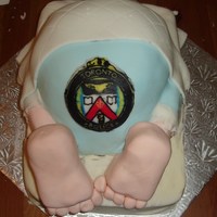 Baby Bum Police Themed My first attempt at a baby bum cake. Mom to be is a cop.