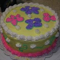 Cake My 3 Year Old Helped With.. My 3 year olds were bored today, so I let them help me make a practice cake. They guided my hands while I squeezed the bags for just about...