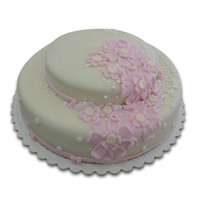 Simple Wedding Cake 2 tier wedding cake, a little pink to my taste in a wedding cake but the client is the boss.