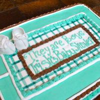 Gingham Baby This is a baby shower cake made to match the invitation. I was really nervous about the gingham at first, but it worked out. I tried a...