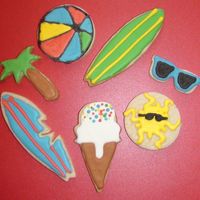 Beach Party Fun Sugar cookies with RI decorations for my sister in law's beach party.
